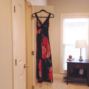 Black and red floral maxi dress!