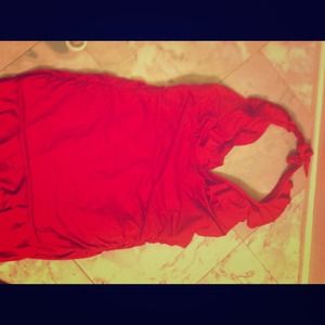 Ruffled halter top one-piece bathing suit