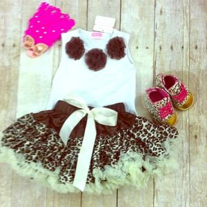 Cheetah print tutu set