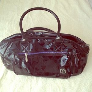 Black shiny handbag