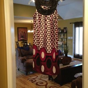 Black purple and white dress