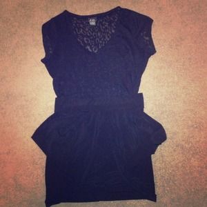 Leopard print see trough shirt w/skirt