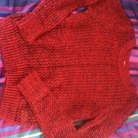 Knitted sweater. Never worn. Navy & red.