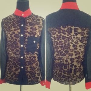 3 color toned leopard printed long sleeve
