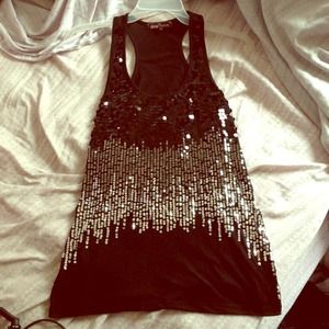 Black sequin tank top