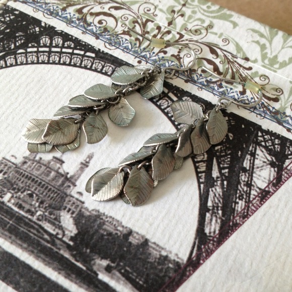 SOLD *** Dangly leaf earrings