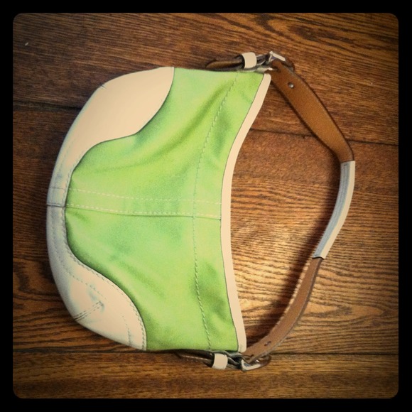 Green coach hand bag