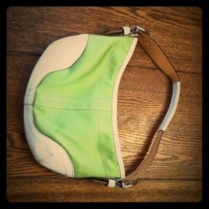 Green coach hand bag