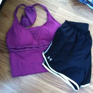Lululemon halter/Under armour shorts