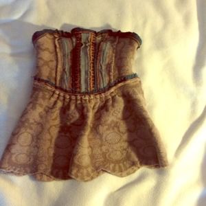 Free People embroidered tube top.