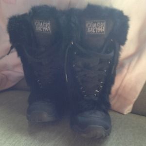 Coach blk fur boots