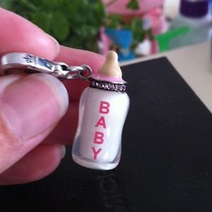 Juicy couture charm silver baby bottle