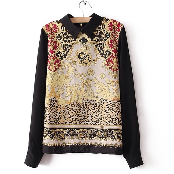 ❌❌SOLD IN BUNDLE❌❌Collared Baroque Blouse