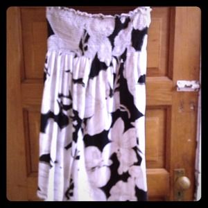 Smocked tube top floral dress