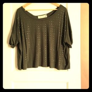 Olive Green Over Sized Crop Top