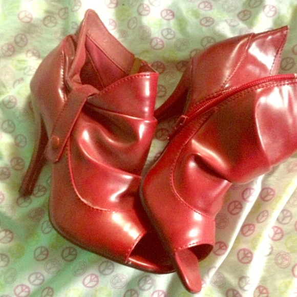 Adorable Red open toed booties