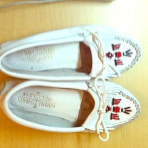 White leather moccasins!