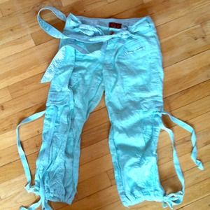 Light green / ocean blue capris brand new medium