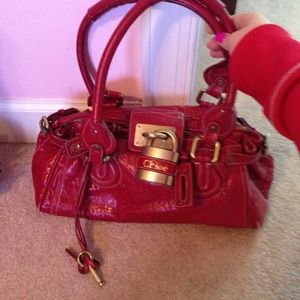 Chloe lock and key inspired handbag. Red hot!