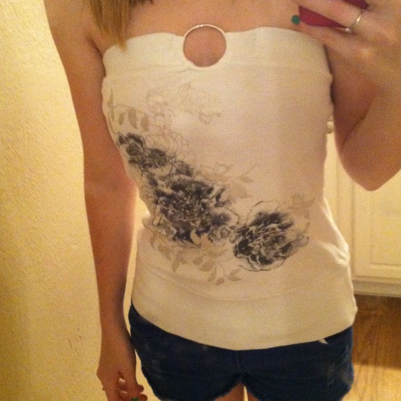 White strapless top