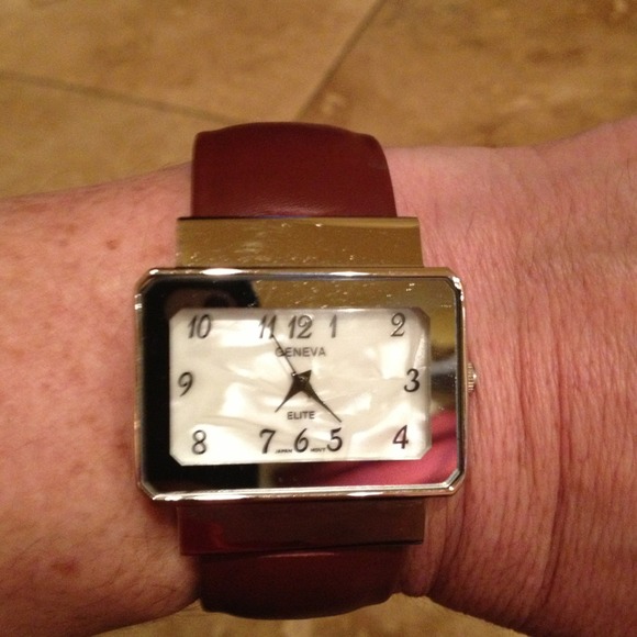 Red silver cuff watch needs battery