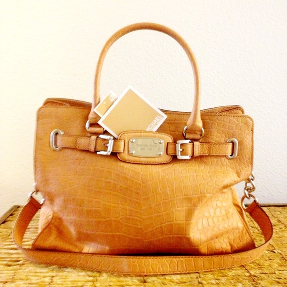 SOLD! Michael Kors Croc embossed Hamilton satchel