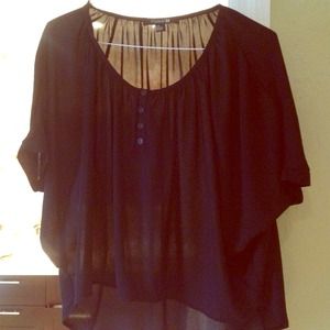 Sheer black blouse