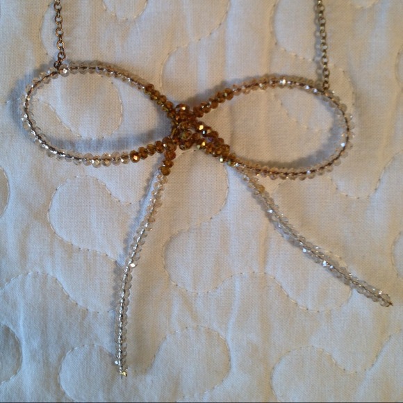 Anthropologie Beaded Bow Necklace