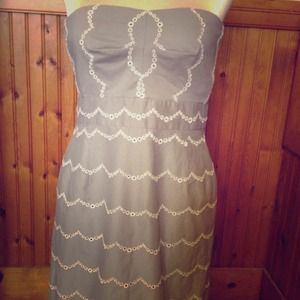 J.Crew Eyelet Strapless Dress Size 8. CUTE!
