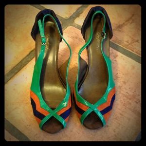❌SOLD in bundle❌Blue green and orange vintage sty