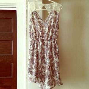 Open-backed laced chiffon dress