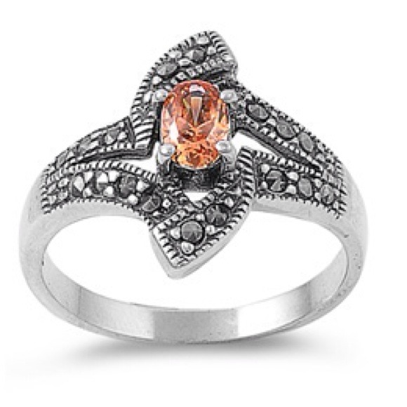 Brand New Zircon/Marcasite sterling silver ring