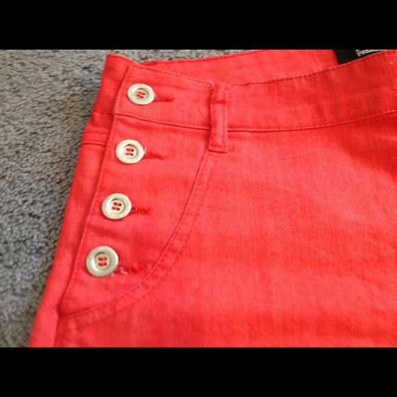 Orange button up shorts - Picture 3 of 4