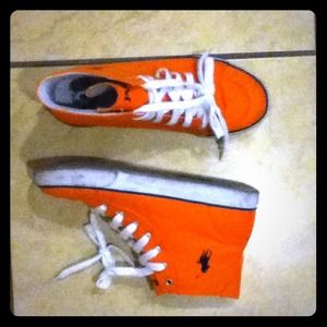 🌹Orange & White Polo by Ralph Lauren Sneaker🌹
