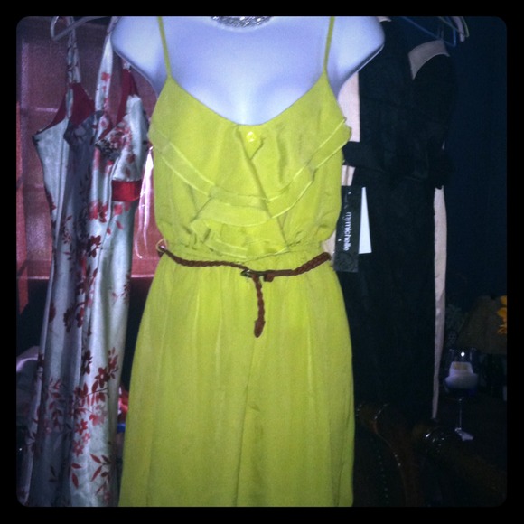 Spring dress and ruffle top with belts bundle