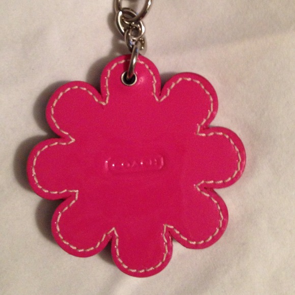 Coach Glitter & Rhinestone Flower Keychain Key FOB - Picture 4 of 4