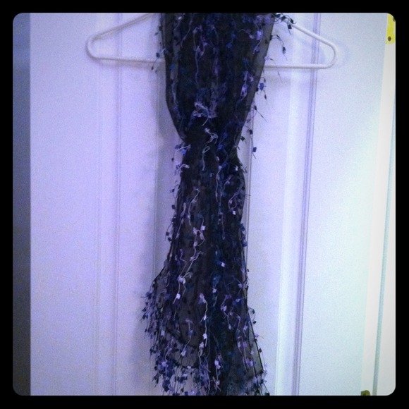 Chico’s sheer black ribbon scarf