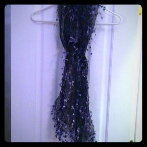 Chico’s sheer black ribbon scarf