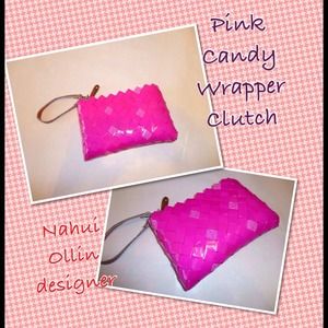 Pink Candy Wrapper Clutch