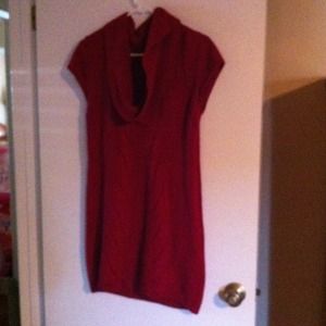 Cowl neck sweater dress