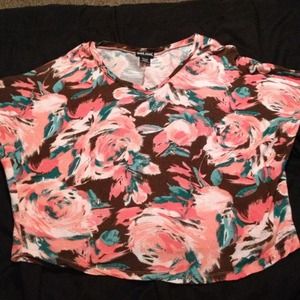Wet Seal floral poncho/tee