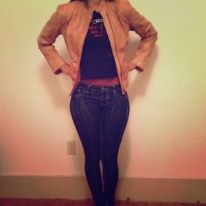 Tan leather jacket