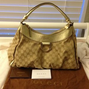 Authentic Gucci Large D Ring Hobo