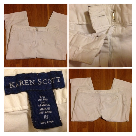 White Karen Scott capris sz 18