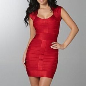 French Connection bandage red dress