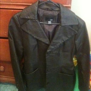 Brown leather jacket