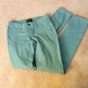 Sea foam green skinny jeans