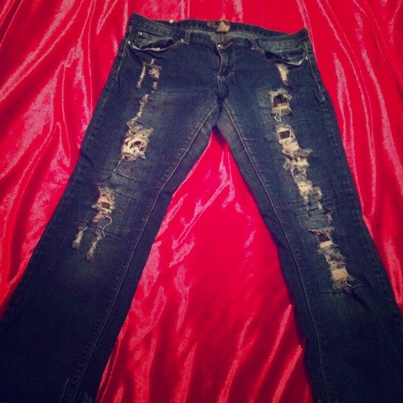SOLD Red Rivet Jeans