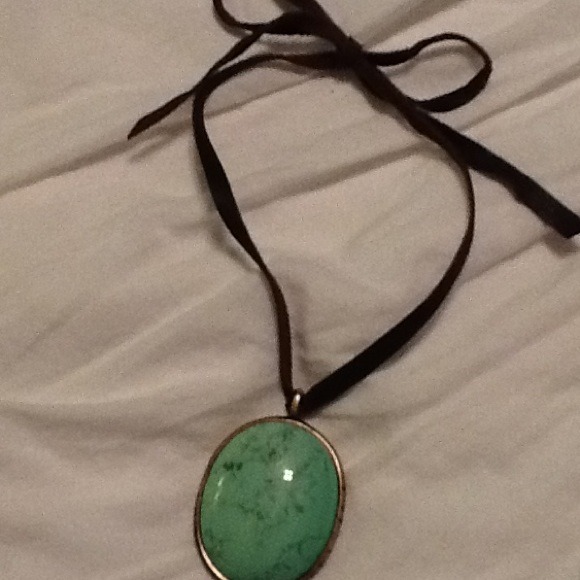 Lucky brand faux turquoise leather necklace