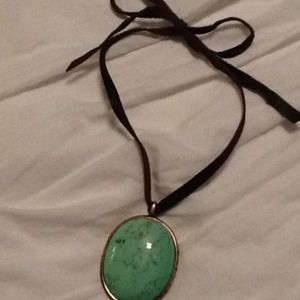 Lucky brand faux turquoise leather necklace